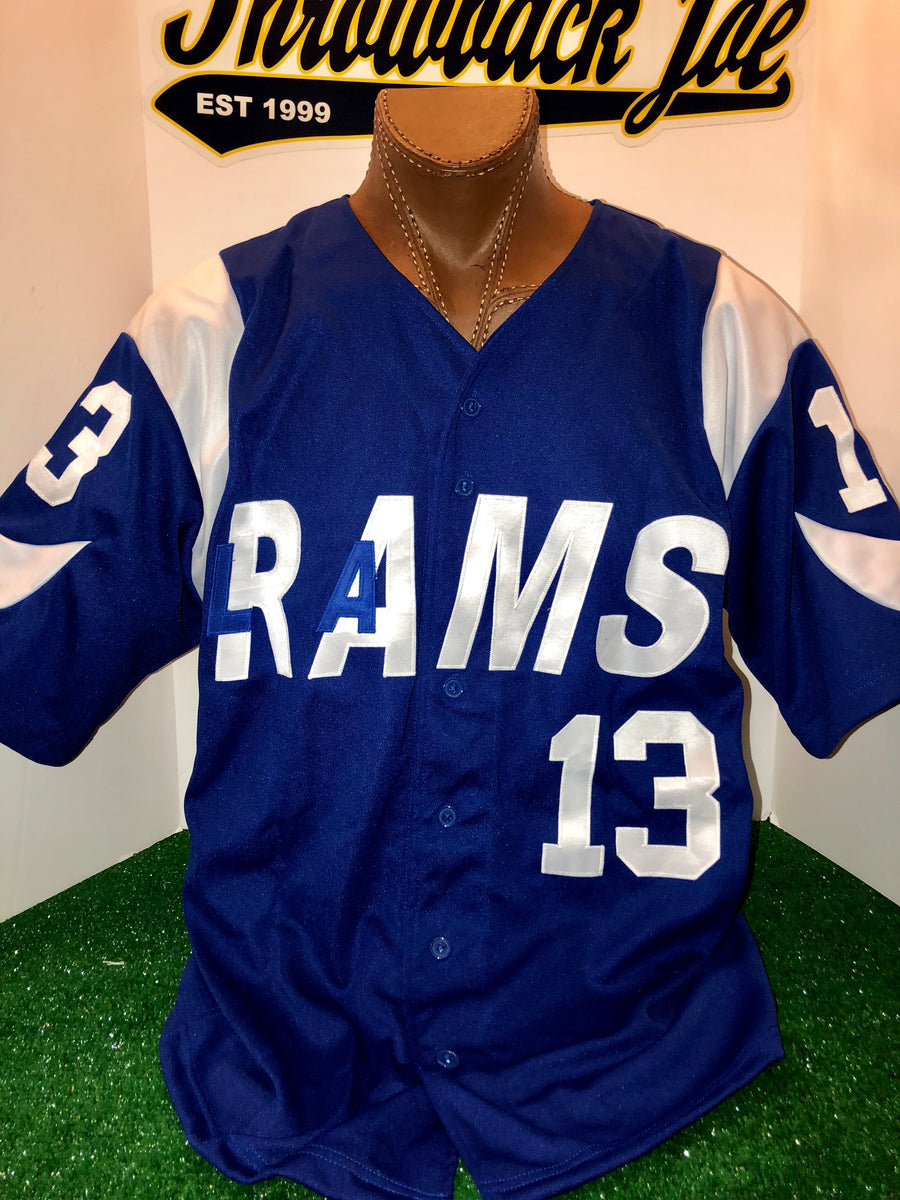 1960's STYLE BLUE BASEBALL JERSEY w/ HORNS – Throwback Joe