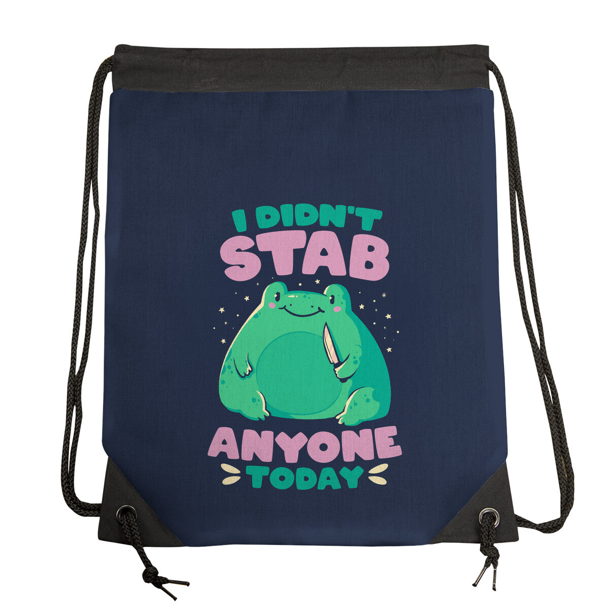 I Didn't Stab Anyone Today-None-Drawstring-Bag-eduely by TeeFury