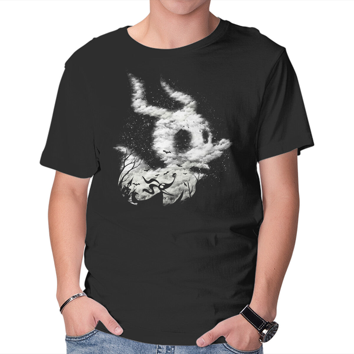 Zero Ghost Landscape-Mens-Basic-Tee-dandingeroz by TeeFury