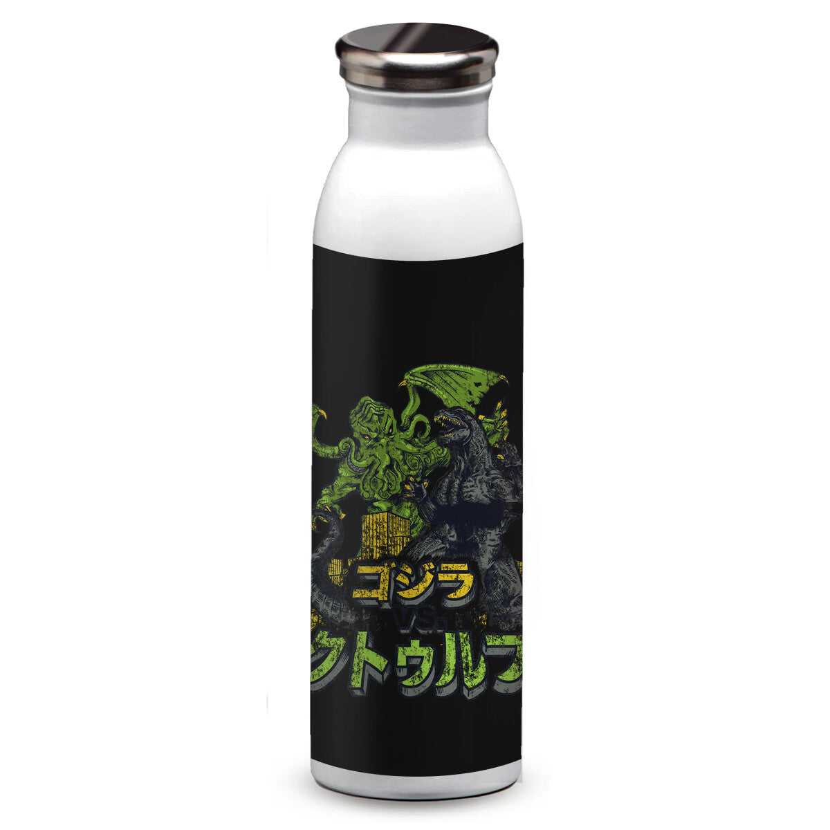 Godzilla vs. Cthulhu-none water bottle drinkware-Melee_Ninja by TeeFury