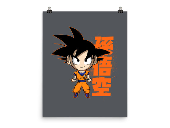 Son Goku Chibi-none matte poster-Diegobadutees by TeeFury