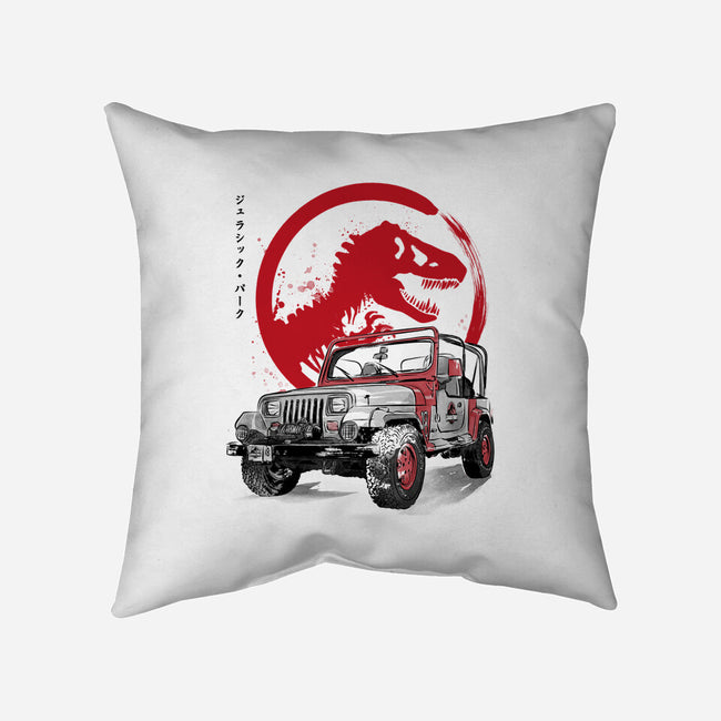 Wrangler YJ Sahara Sumi-E-none removable cover throw pillow-DrMonekers by  TeeFury