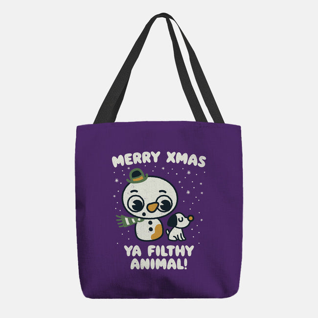 Merry Xmas-none basic tote bag-Weird & Punderful