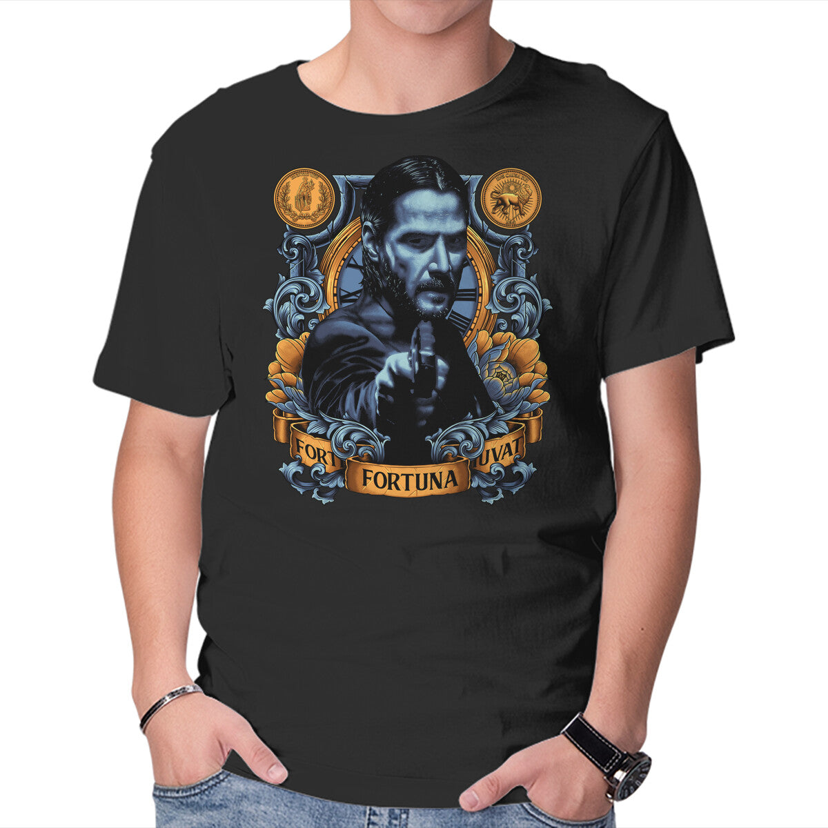 Fortes Fortuna Juvat-mens basic tee-Badbone Collections by TeeFury
