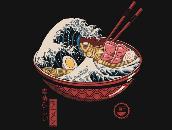 Great Ramen Wave-mens basic tee-vp021 by TeeFury