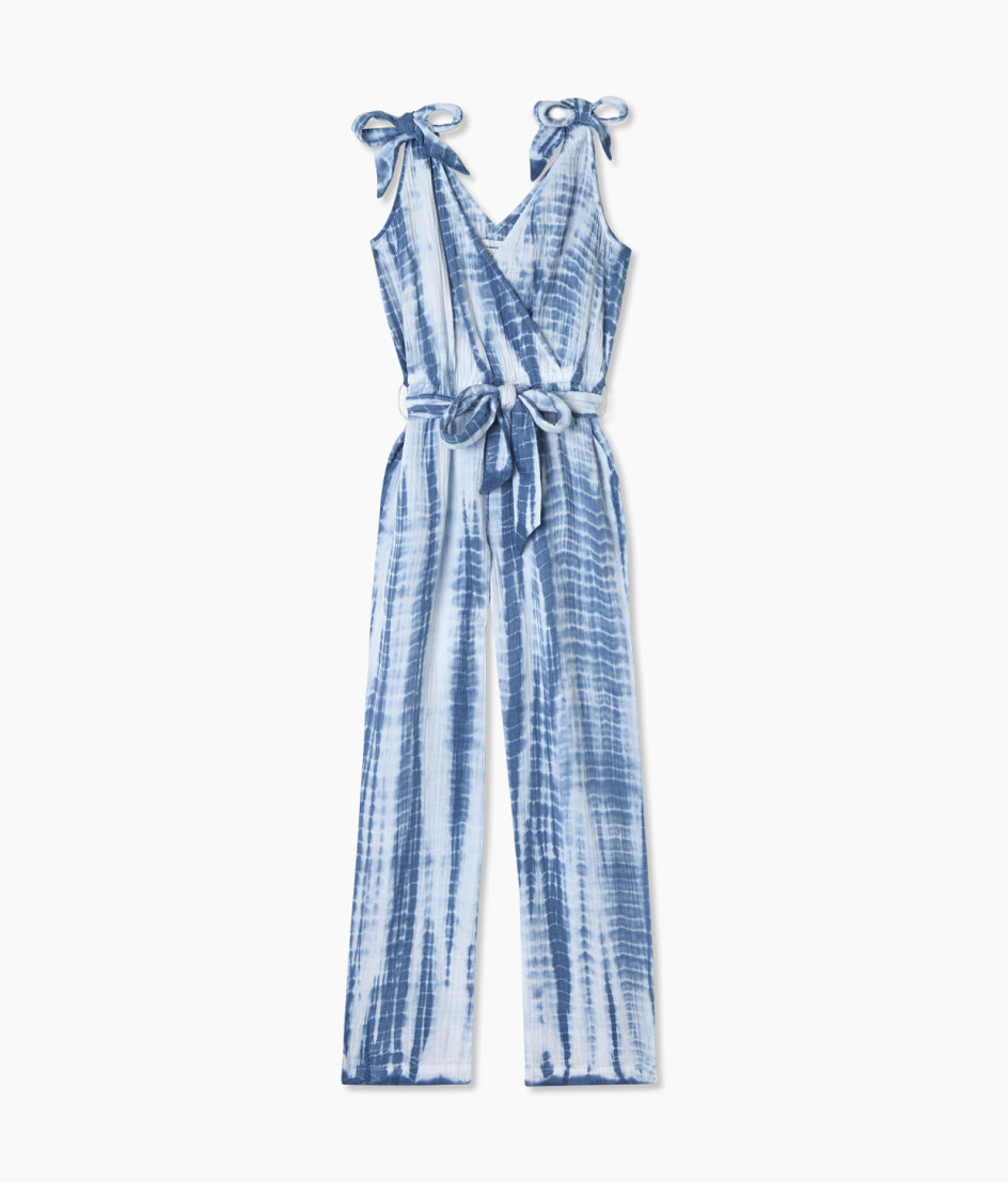 The Going Places Gauze Tie-Shoulder Jumpsuit