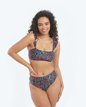 The Ruffle Oasis Bikini Top - Midnight Bloom Nav Image 4