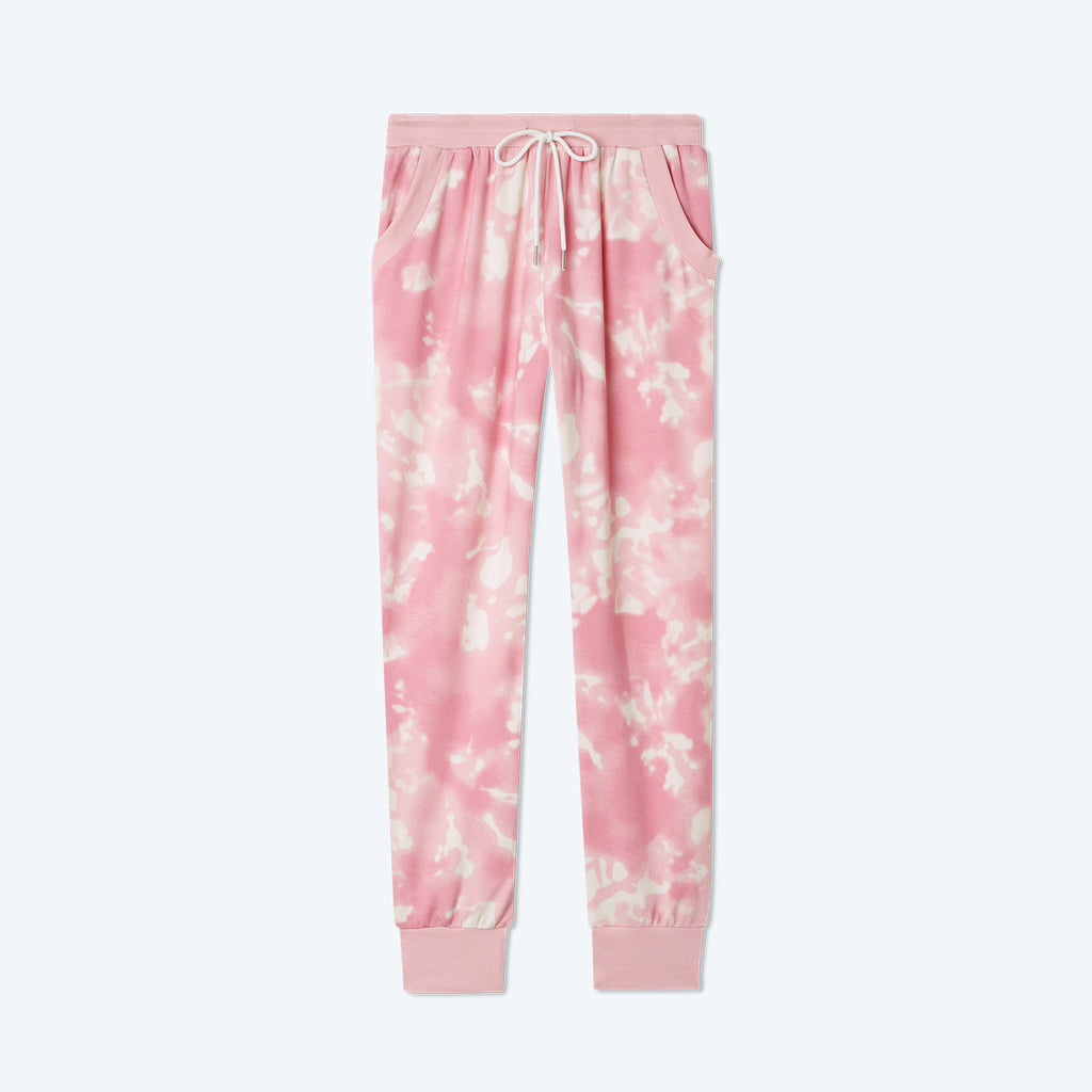 The Softest French Terry Jogger - Pink Sky Tie Dye