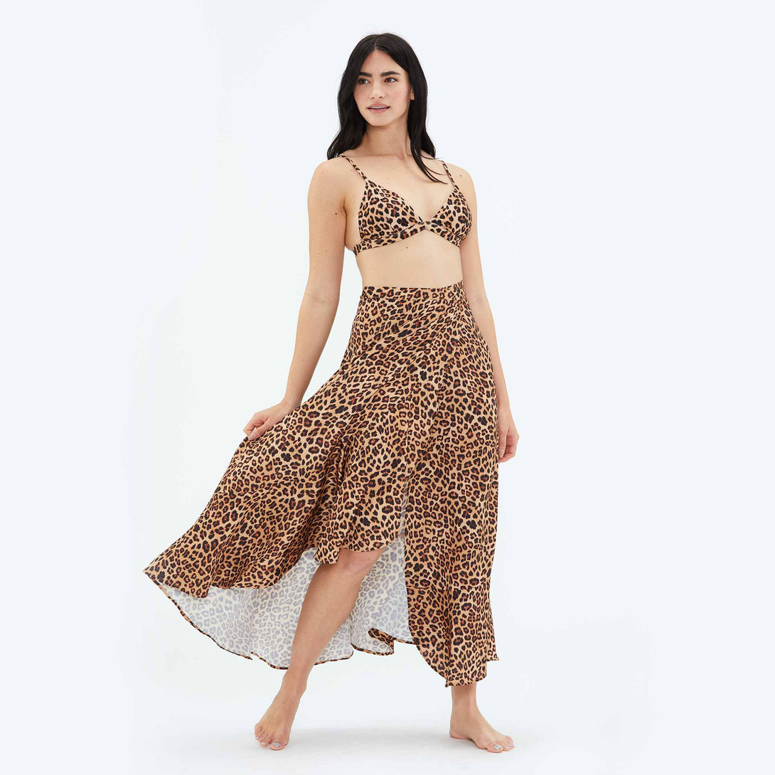 to Brunch Wrap Skirt - Leopard | Summersalt