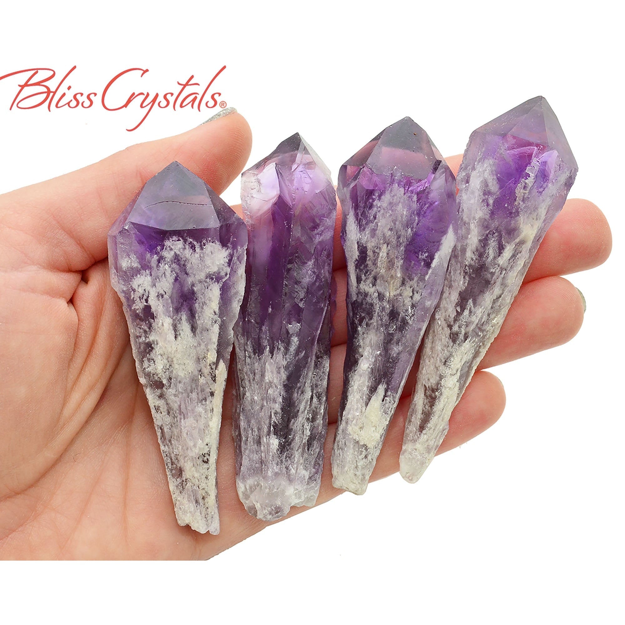 Amethyst Crystal Points Bulk Healing Crystals and Stones - Pack of 3 Double  Terminated Healing Wand Point Bulk Crystals for Crafts, Crystal Grid, DIY