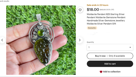 Perfect example of fake stone being sold on Etsy. Seller is from India, stone is obviously fake, price is ridiculously low for such a large jewelry piece