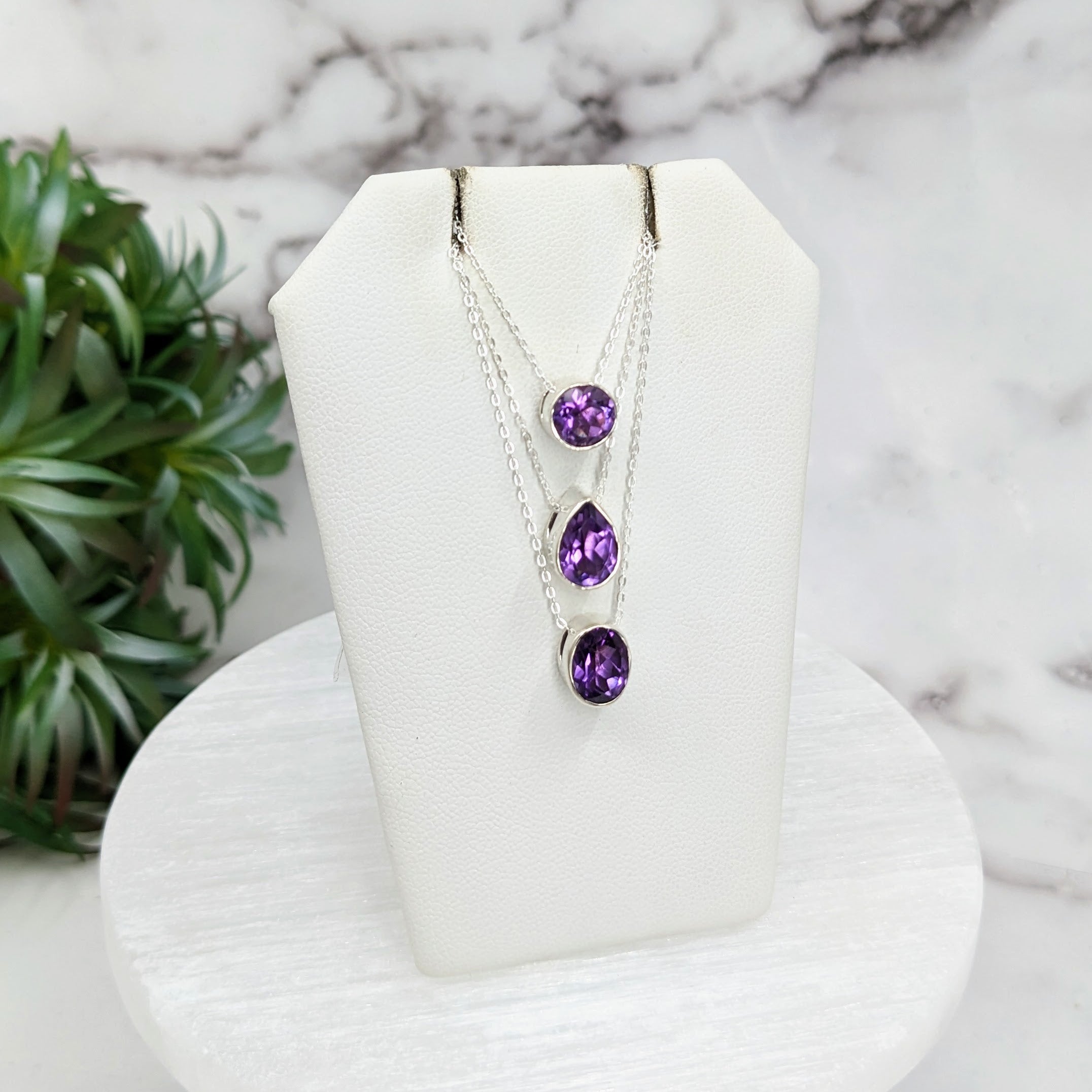 Silpada 'Iconic' Amethyst Pendant Necklace in Sterling Silver, 18 + 2