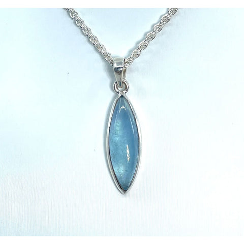 Aquamarine Sterling Silver Pendant (3.2g) #SK5638 - $75