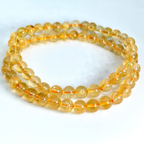 Citrine Bead Bracelet 7- 8 (11g) #SK5614 - $28