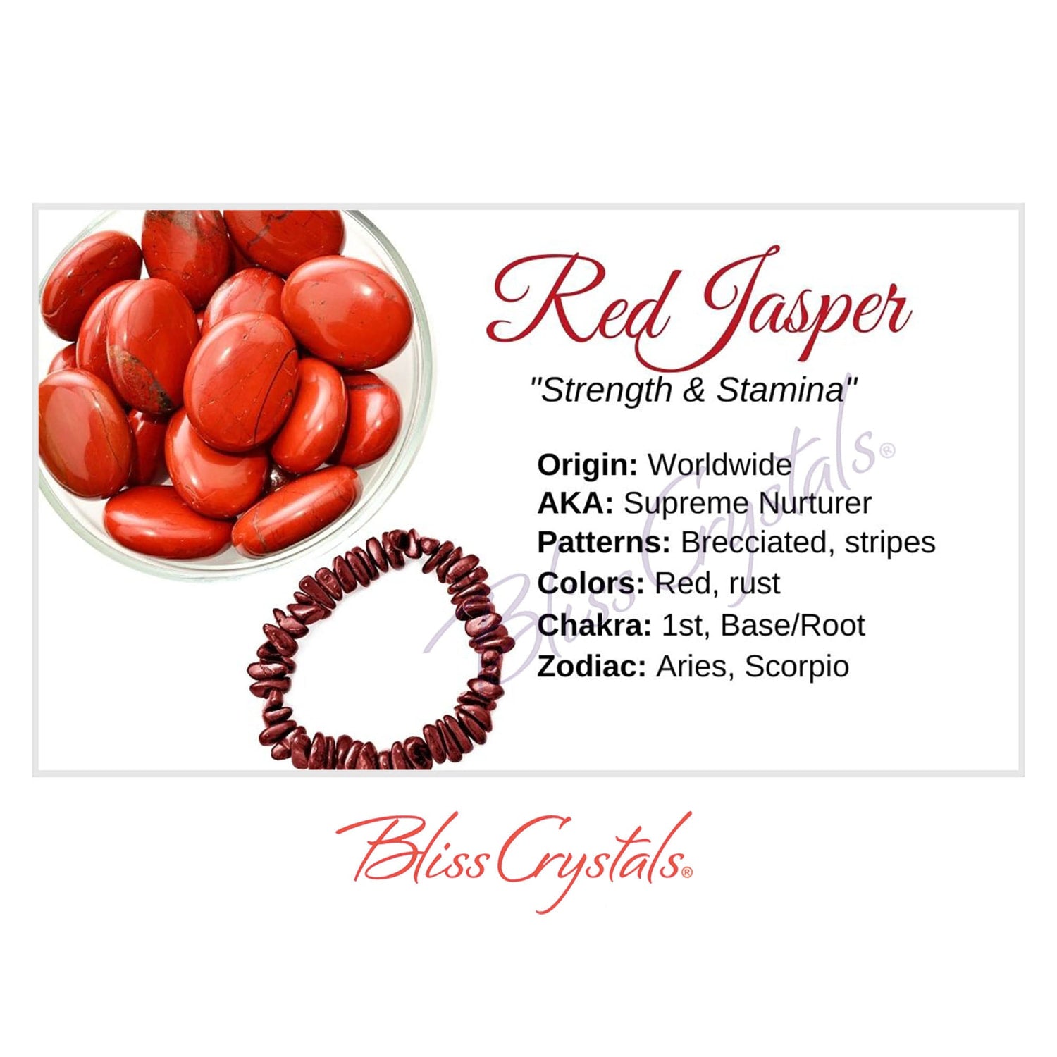 RED Crystal Double sided #HC61 Bliss Crystals