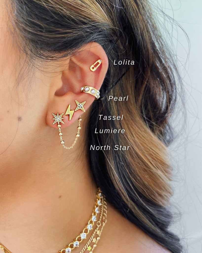 dangling star earring stack