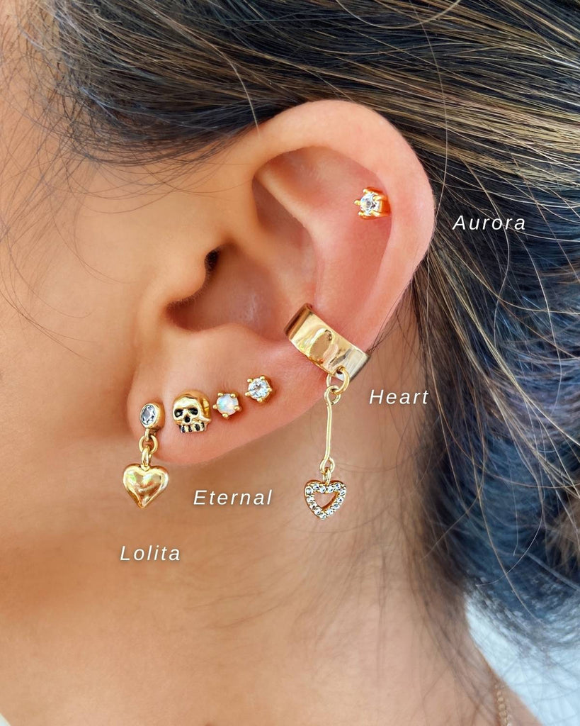heart earring stack