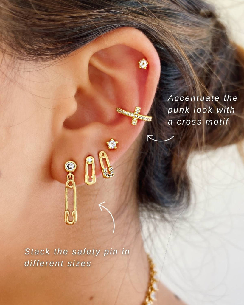 how to stack punk earrings