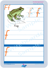 Australian Animals Worksheets completed using QLD Modern Cursive Font . QCursive alphabet tracing worksheets.