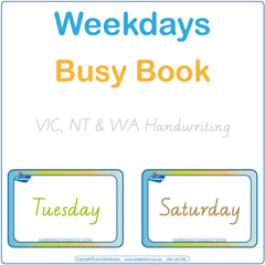 Teach Your Child about the Days of the week using VIC, NT and WA Handwriting