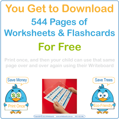 QLD Advanced School Kit includes our 544 Free Pages PLUS our Reusable Writing Board
