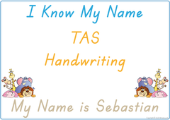 teach your child their name using TAS handwriting