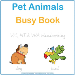 Teach Your Child about Pet Animals using VIC, NT and WA Handwriting