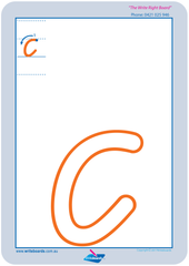 VIC Modern Cursive Font large alphabet worksheets for Occupational Therapists and Tutors