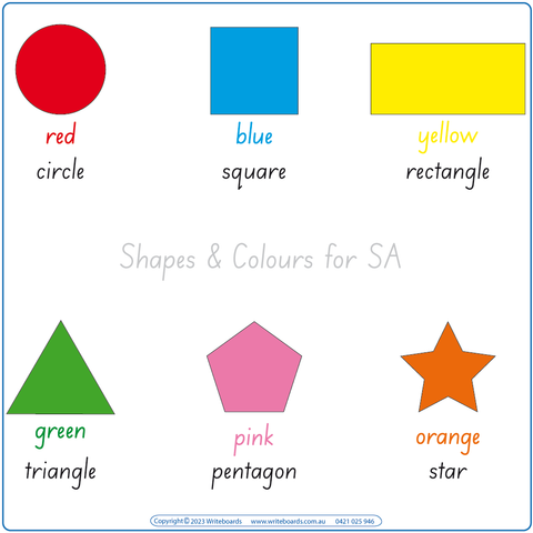 SA School Starter Kit includes Shape & Colour Worksheets & Flashcards