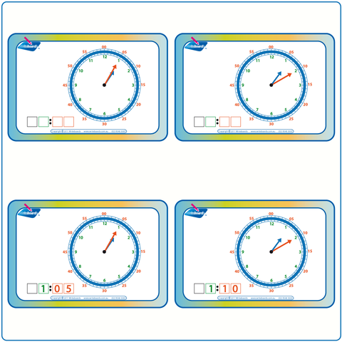 Learn to tell the Time while the Hour hand moves Flashcards