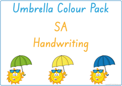 Teach your child colours using umbrella and SA handwriting