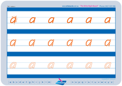 Advanced School Kit includes TAS Modern Cursive Font lowercase worksheets