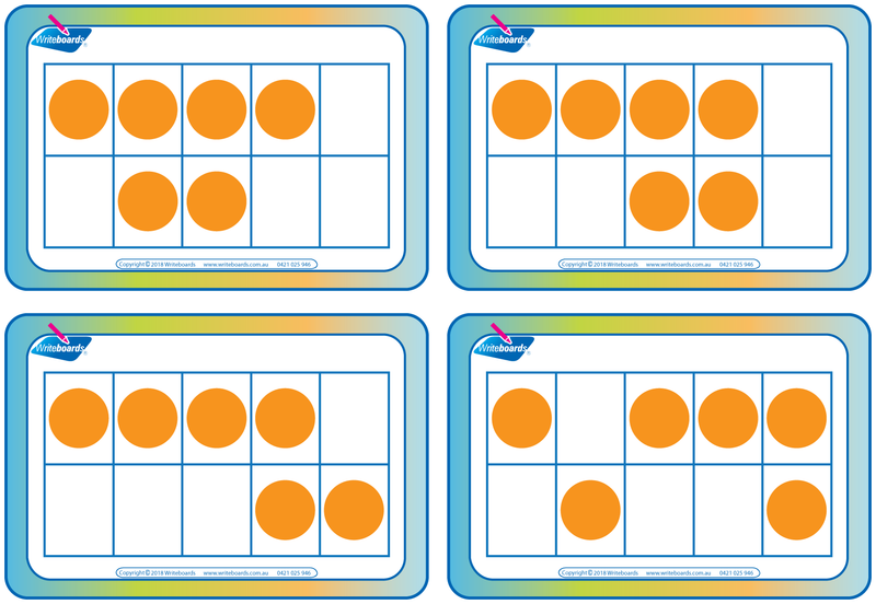 Subitising Flashcards On 10 Grids Writeboards Childrens Writing Board