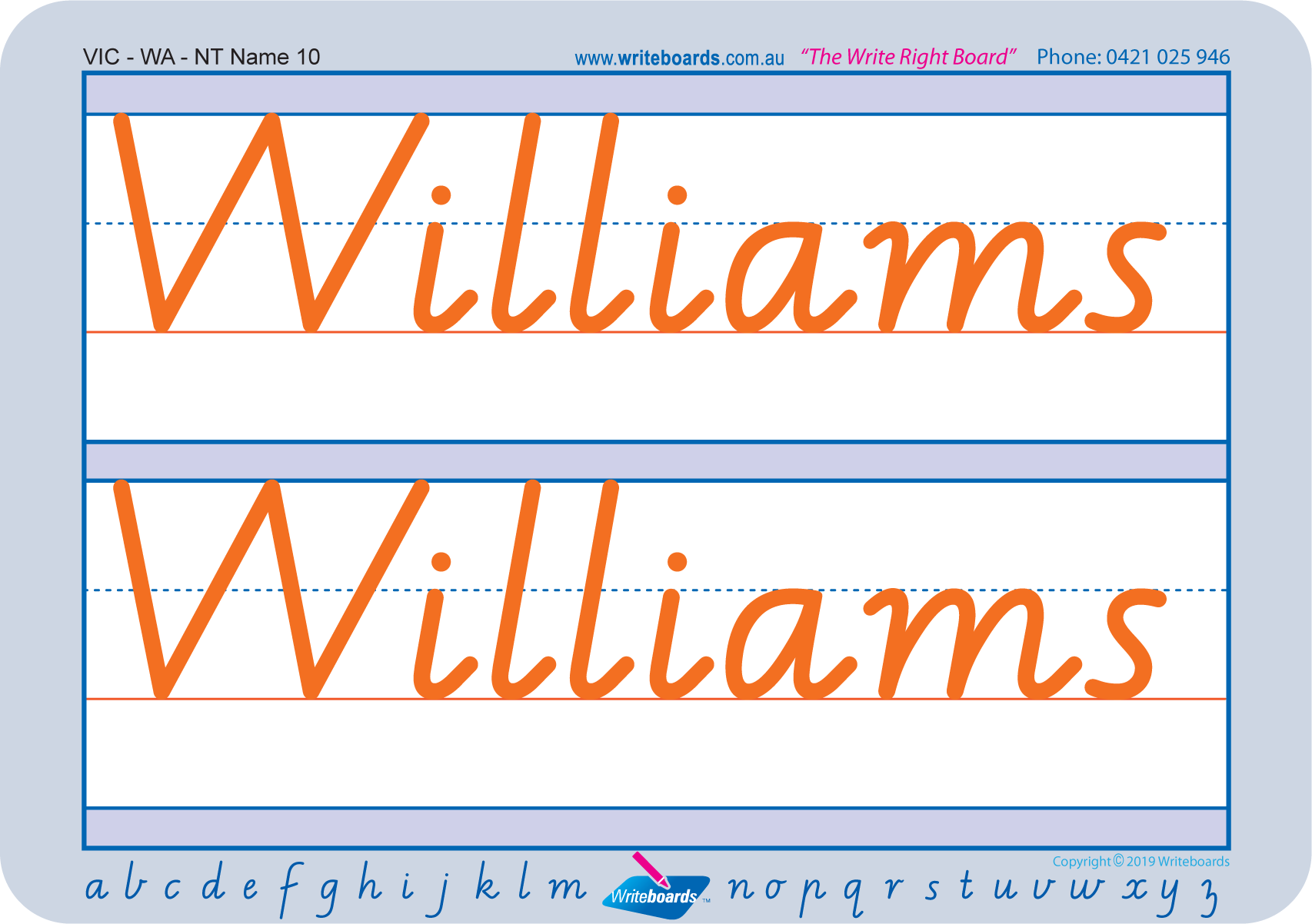 Teach Your Child How to Write Their Name using VIC Modern Cursive Font