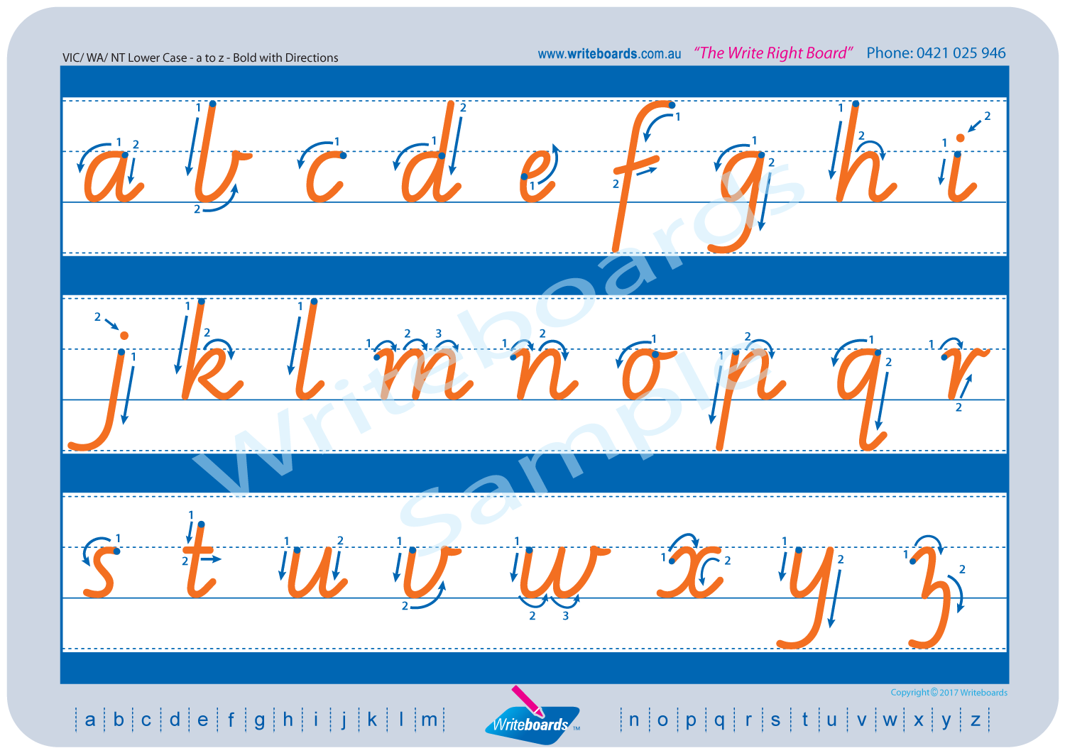 Vic Modern Cursive Font Alphabet And Number Worksheets Writeboards Children S Writing Board