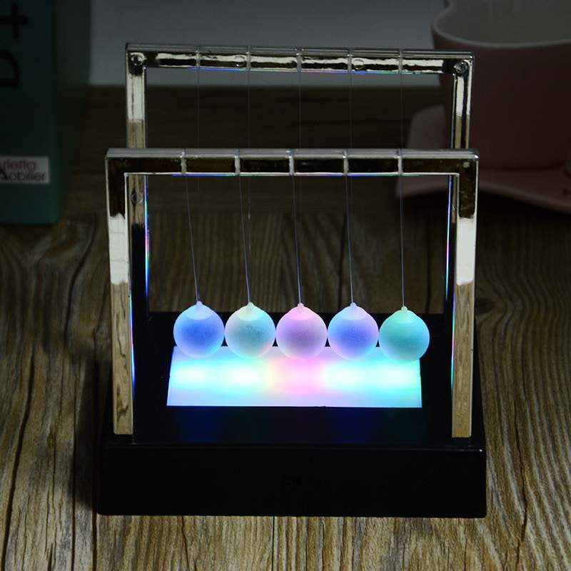 Illuminated Led Newton Cradle Office Desk Decor My Nerd Shack