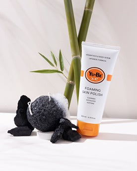 Incorporate both the Yu-Be Charcoal Konjac Sponge and Foaming Skin Polish into your skincare routine for strong, healthy, clear, and glowing skin!