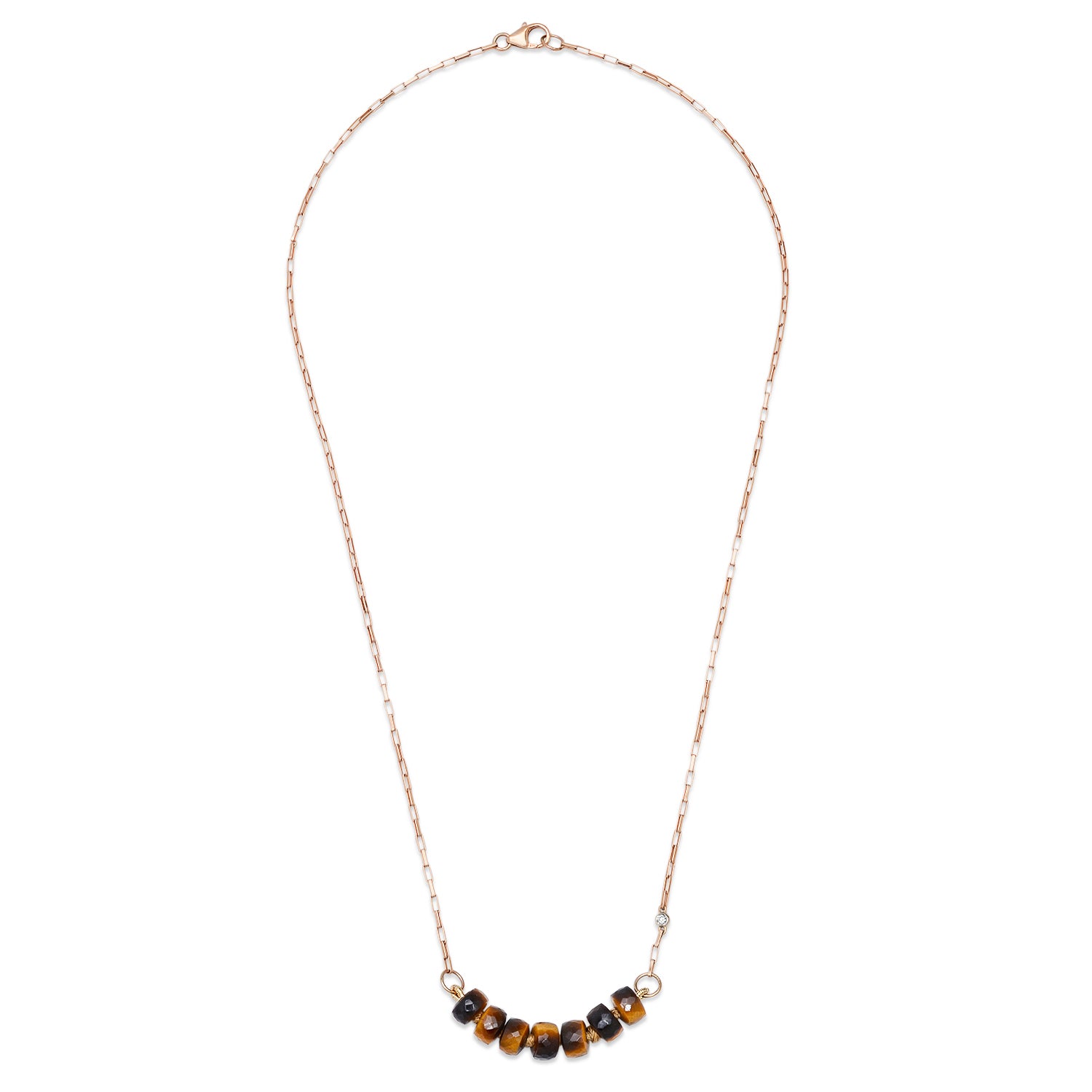 Numerology Tigers Eye Beaded Chain Necklace