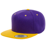 ( More Color ) Yupoong Classic 6089M 2Tone Wool Flat Bill Blank Baseball Hat Plain Snapback Cap