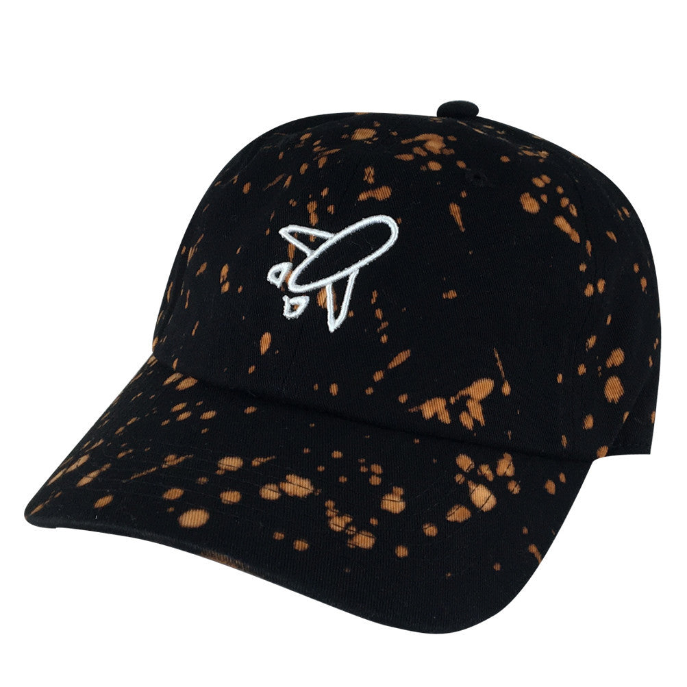 Airplane Outline Hat Dad Cap - Paintball Black White