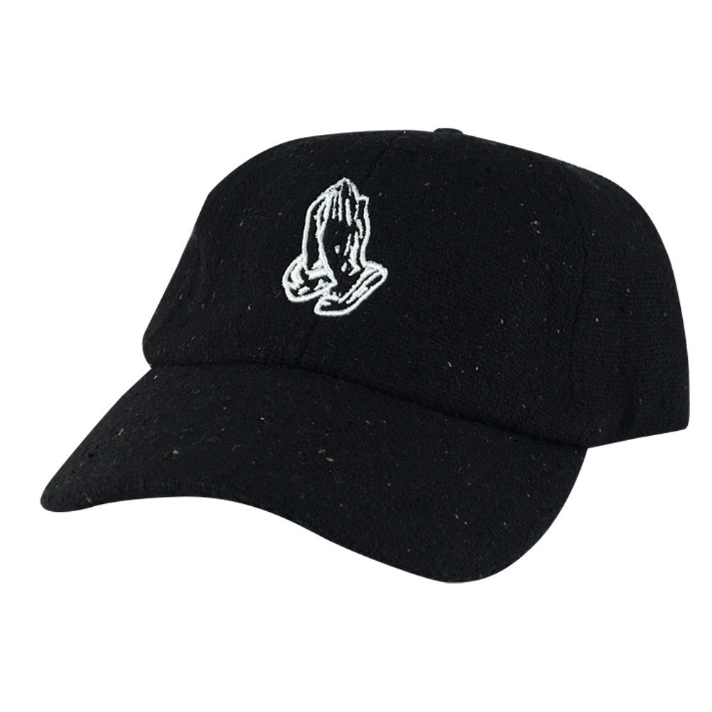 3D Pray Hand Wool Sprinkle Hat Dad Cap - Black White – CapRobot.com