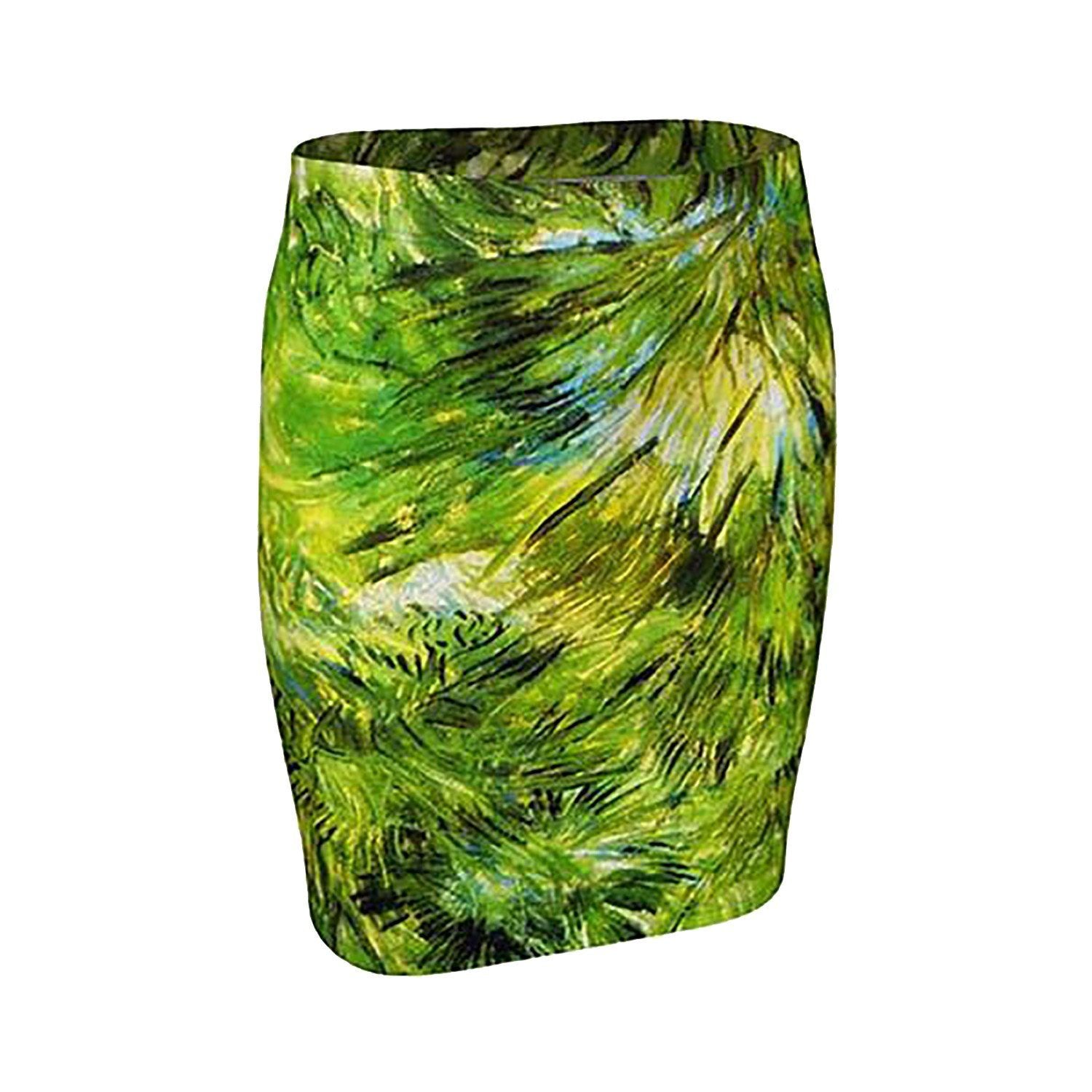 Vincent Dragon Van Go Go Grass Pencil Skirt - Dragon Fashion