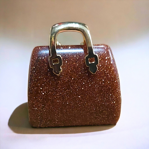 Gold sandstone crystal purse