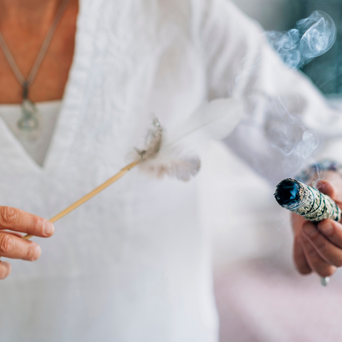 Smudge with sweetgrass