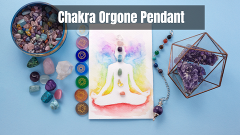 chakra orgone pendant with different orgone stones