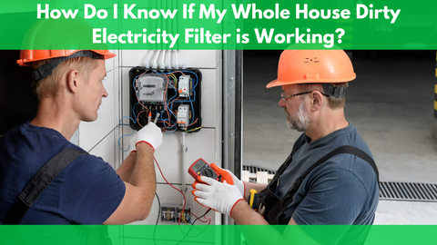 Two electric technician working on ensure the dirty electricity filter usability for whole house
