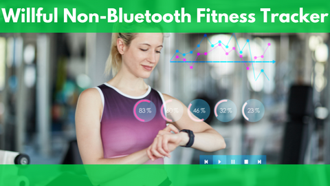 A lady managing her Willful Non-Bluetooth Fitness Tracker during the gym session