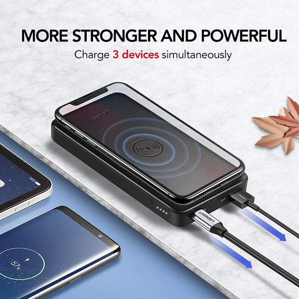 Quick Charge3.0 Power Bank 10000mAh Portable 10W Qi Wireless Charger P ...