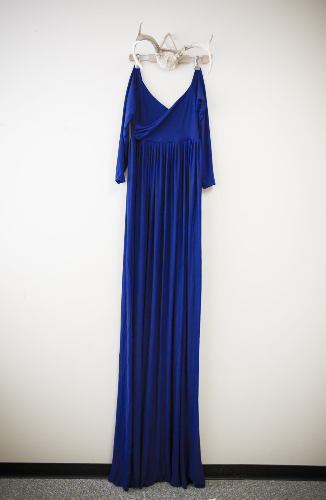 royal blue long fitted dress