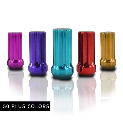 32 Pc 14x1.5 Spike Lug Nuts 4.5 Tall - Powder Coated - Various Colors